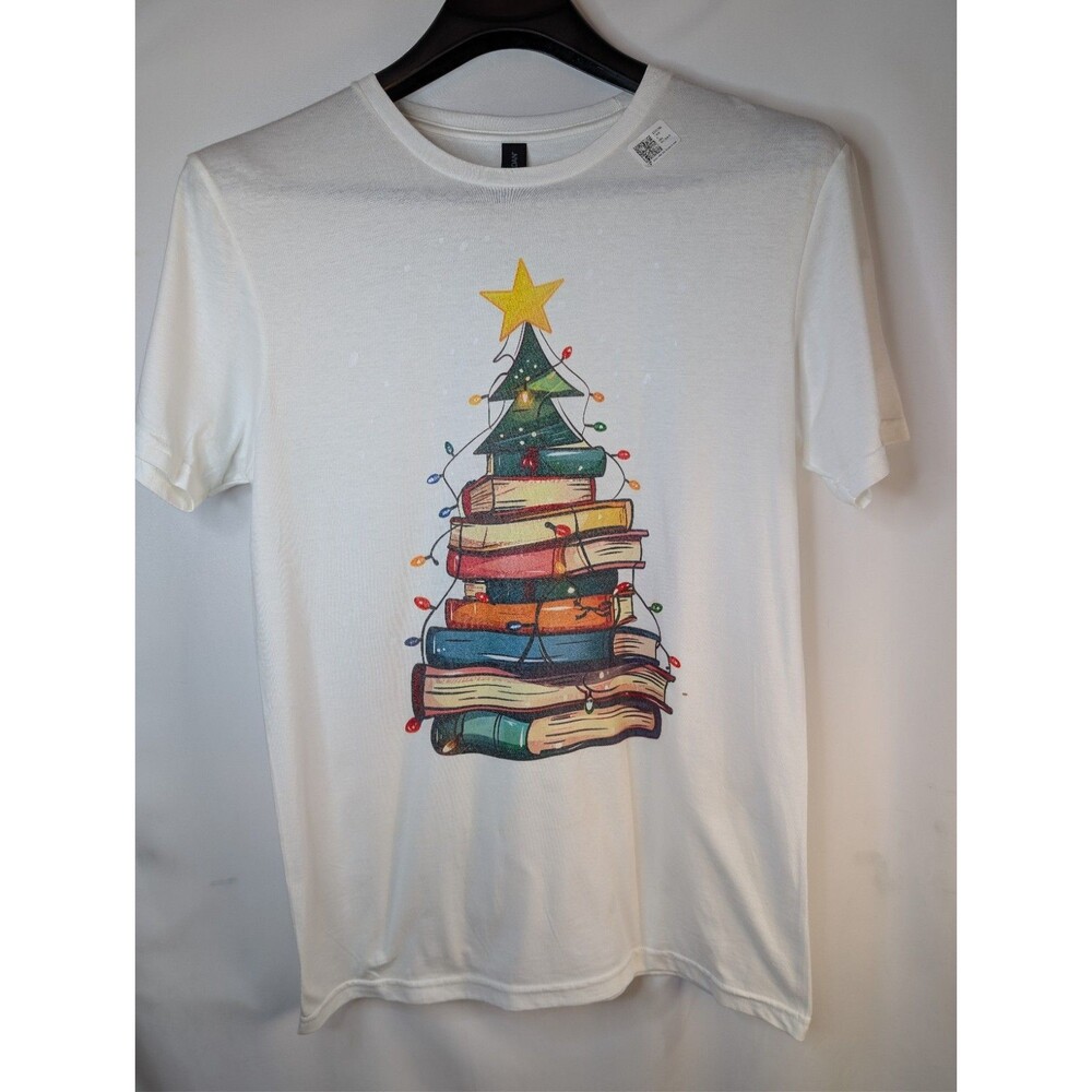 Book Christmas Tree Book Lover Teacher Librarian Men Women T-Shirt